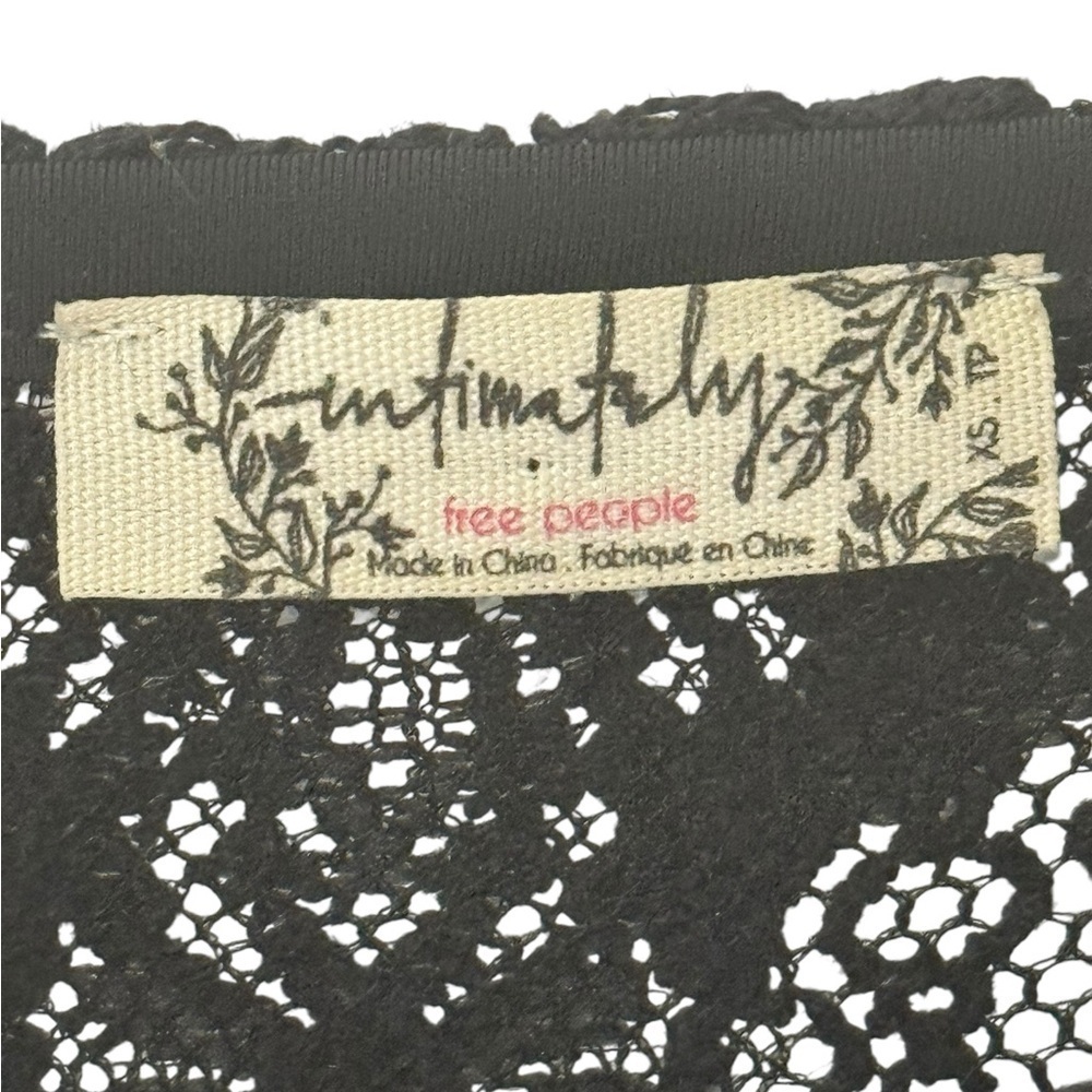 Intimately Free People Black Lace Mini Dress Sleeveless with Front Snaps Size XS - Picture 2 of 7